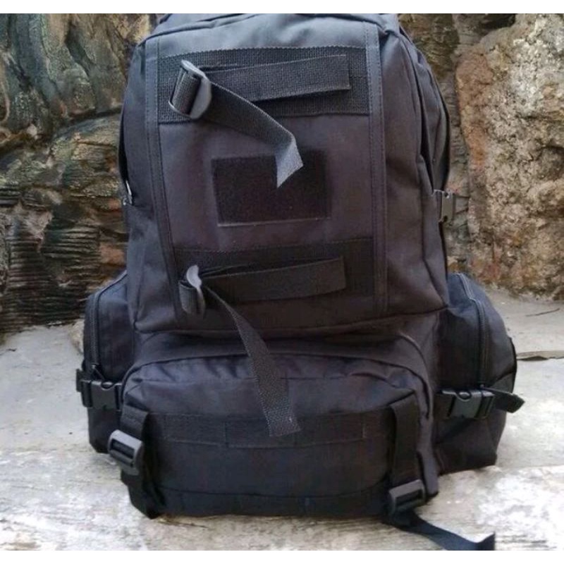 Original Tas ransel TNI Model Gultor Jumbo Hitam/Tas punggung pria/Tas tactical outdoor/Tas tempur TNI