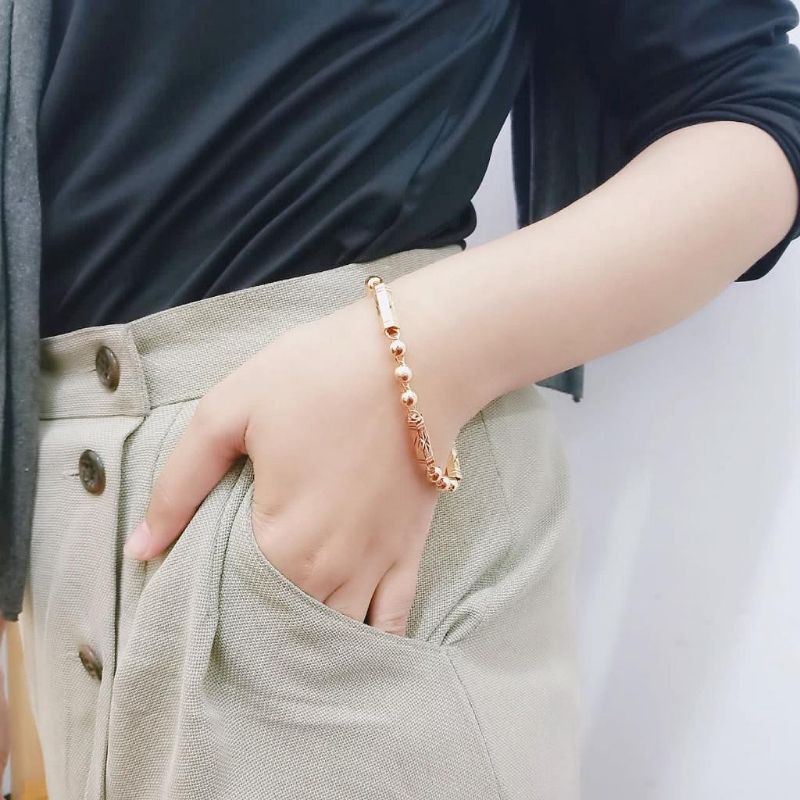 gelang tangan xuping rantai bola xuping imitasi anti karat