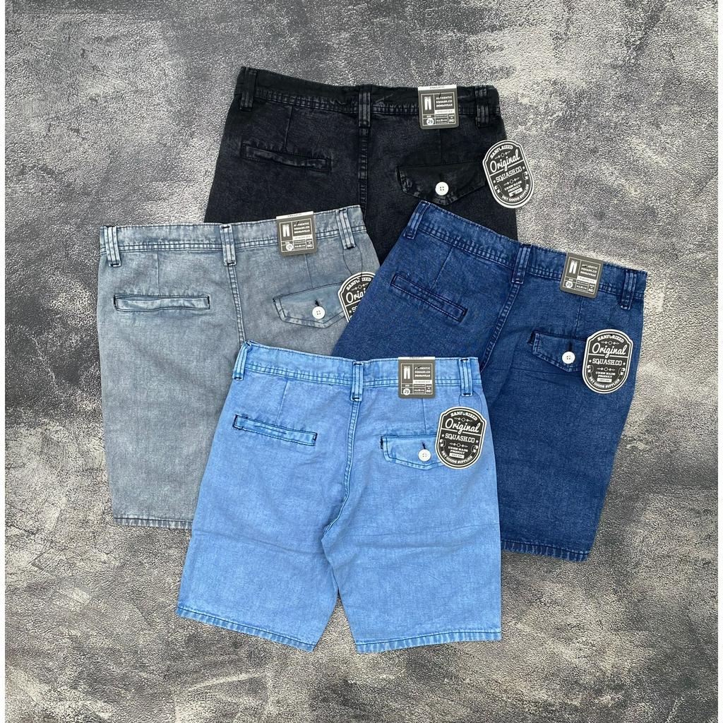 Celana Pria Pendek Jeans Premium Celana Pendek Pinggang Tali Model Boardshort Diatas Lutut