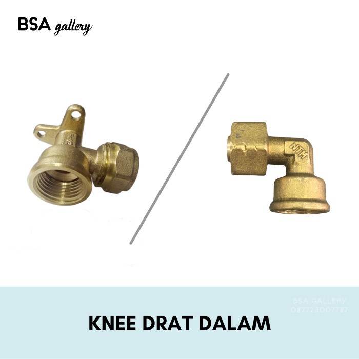 KNEE DRAT DALAM WALL FLANGE INSTALASI AIR PANAS / KDD BAUT KUNINGAN