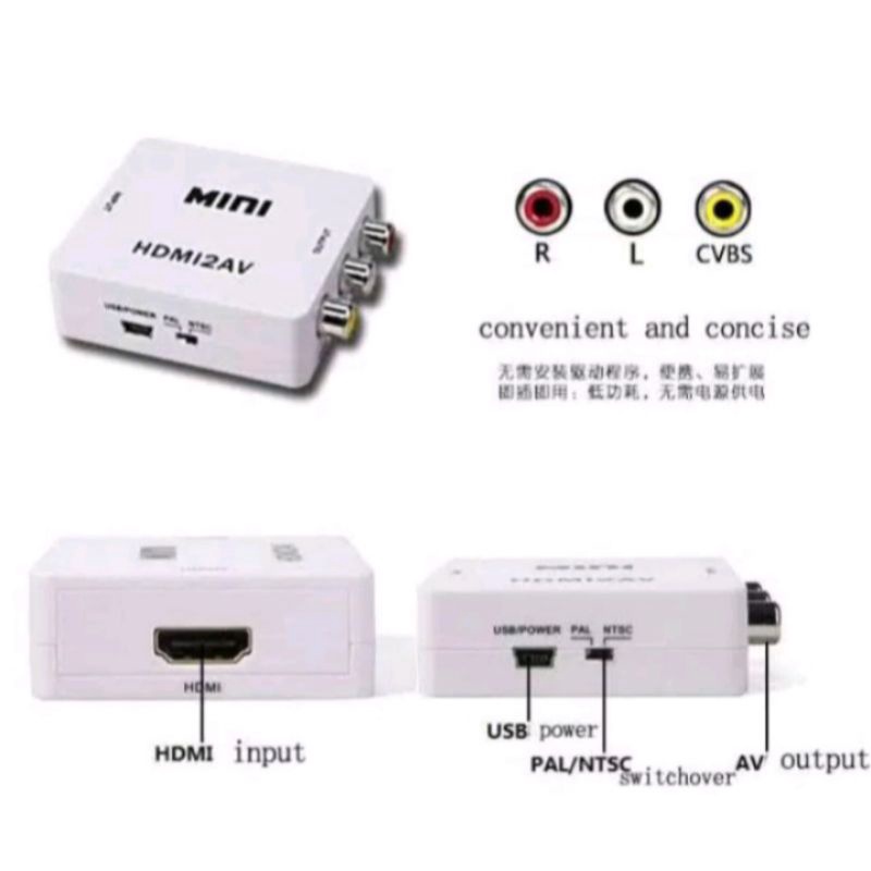 HDMI TO AV RCA CONVERTER KONEKTOR ADAPTER MINI