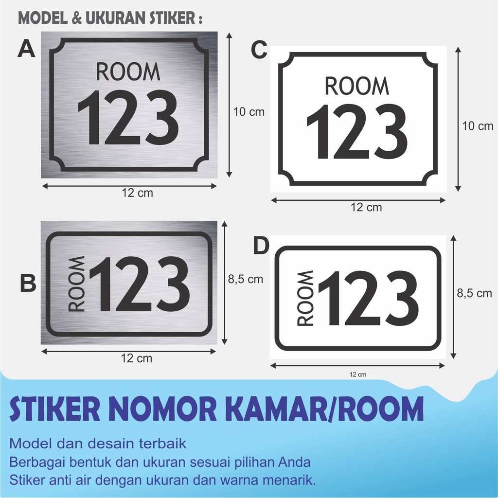 Stiker Nomor Kamar Room Shopee Indonesia
