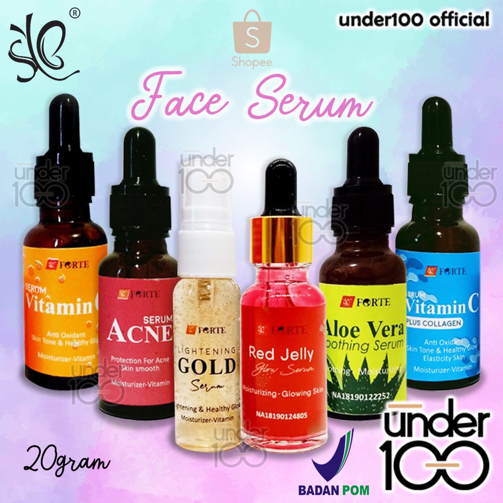 ❤ UNDER100 ❤  SYB Forte Red Jelly Glow Serum | Gold Acne Vitamin C Aloe Collagen Face Serum 20g | BPOM