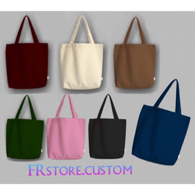 Tote bag semi kanvas Desainmu sendiri Custom Tulisan Polyflex.