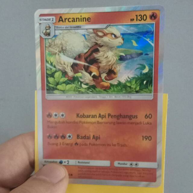 Kartu pokemon tcg indonesia arcanine rare foil