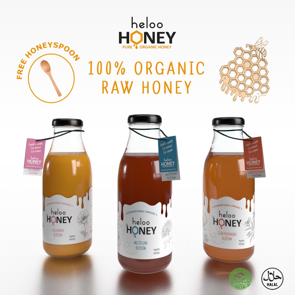 

Madu Murni Organik Heloo 450g Raw Honey 100% Pure Natural Organic Asli Minuman Kesehatan Alami