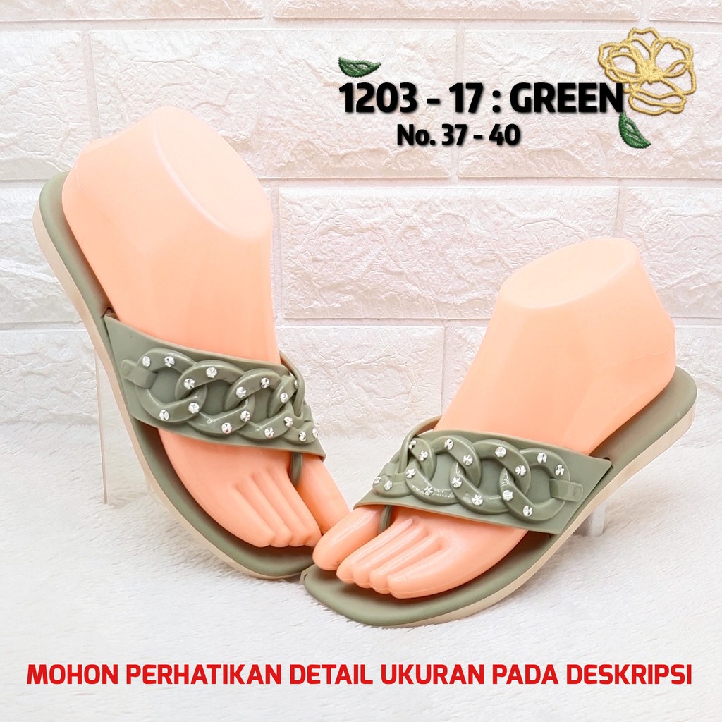 ✨ COD ✔️ Balance 1203 1 Sendal Jepit Sisi Kecil &amp; Lebar Sandal Wanita Original Jelly Lentur Elegant