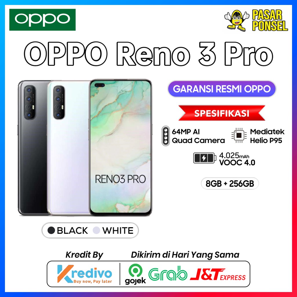 HP OPPO RENO 3 PRO 8/256GB GARANSI RESMI TERMURAH SESURABAYA
