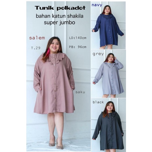 Tunik polkadot jumbo LD:140 T.29