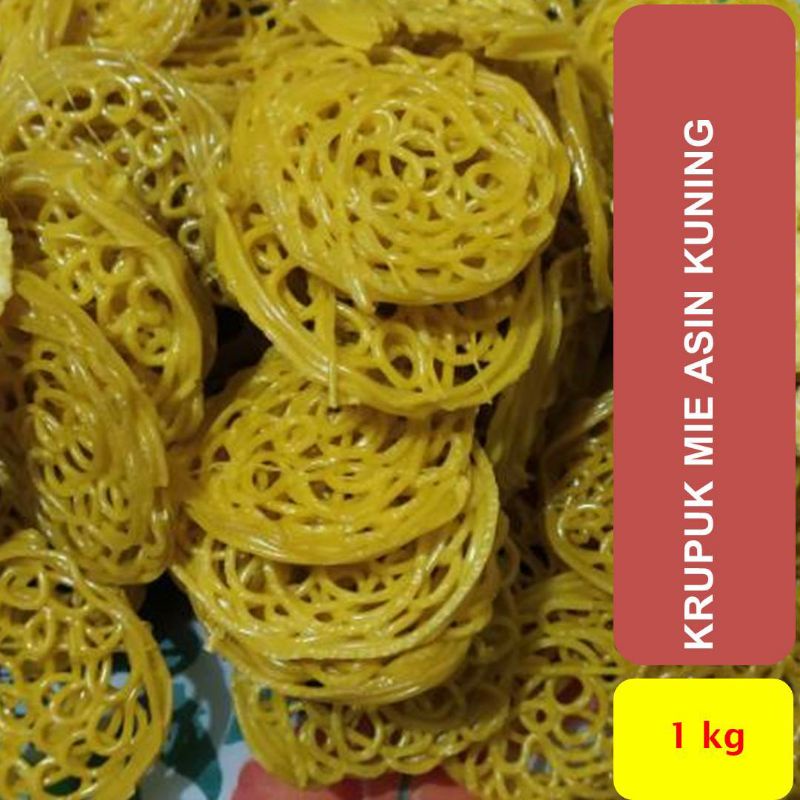 

Kerupuk Krupuk Mie Kuning Asin Mentah 1000g