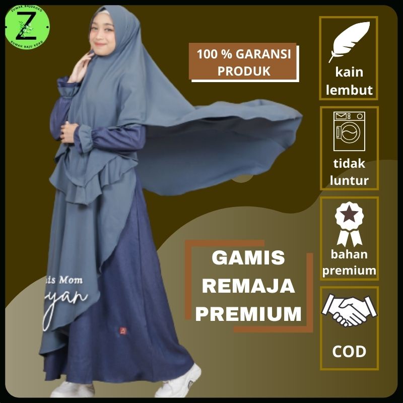 Baju pakaian gamis dress wanita muslimah hijab cantik ibu ibu dewasa remaja nibras syari daily crink