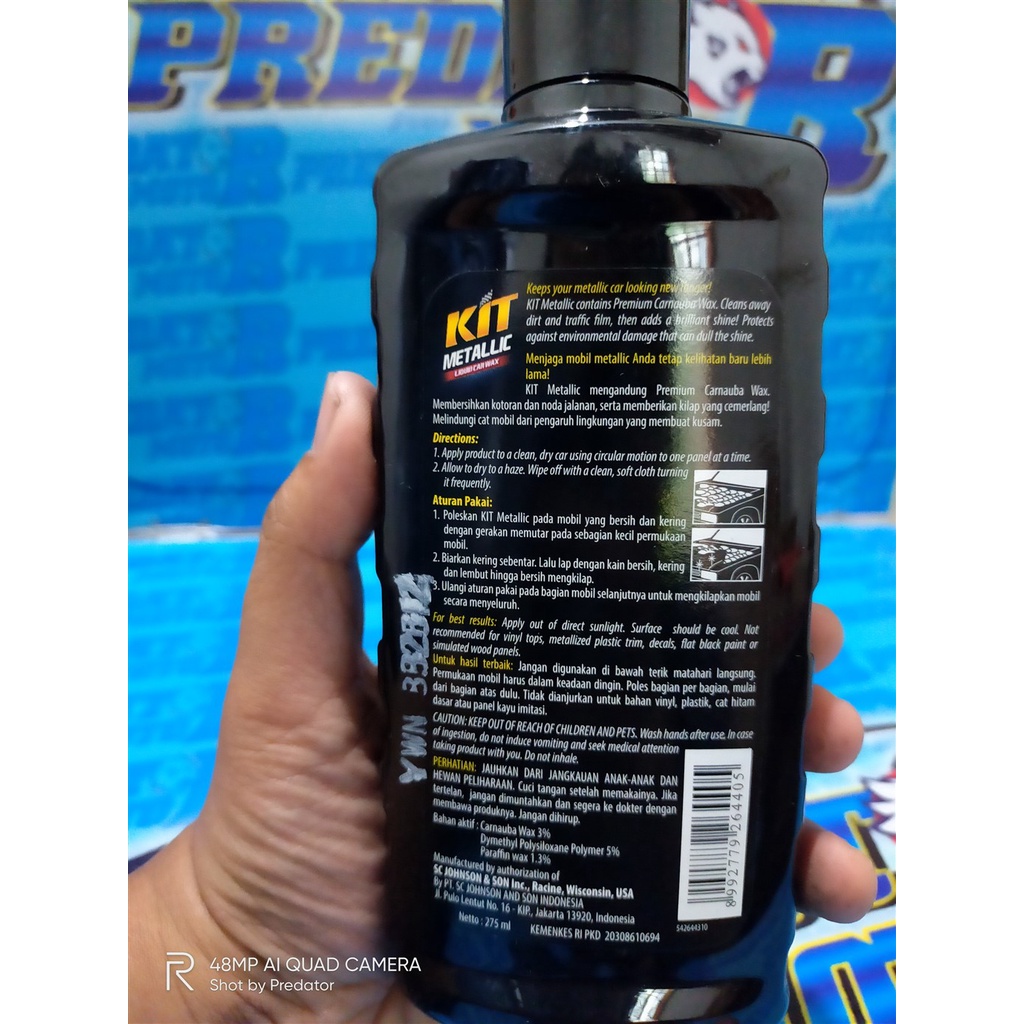 PENGKILAP CAT MOBIL DI PAKAI SALON MOBIL KIT METALLIC CAR WAX 275ML