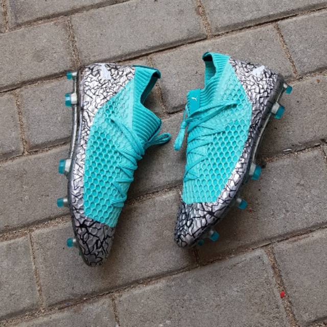 Sepatu Bola Puma Future netfit 19.1 skyblue silver FG