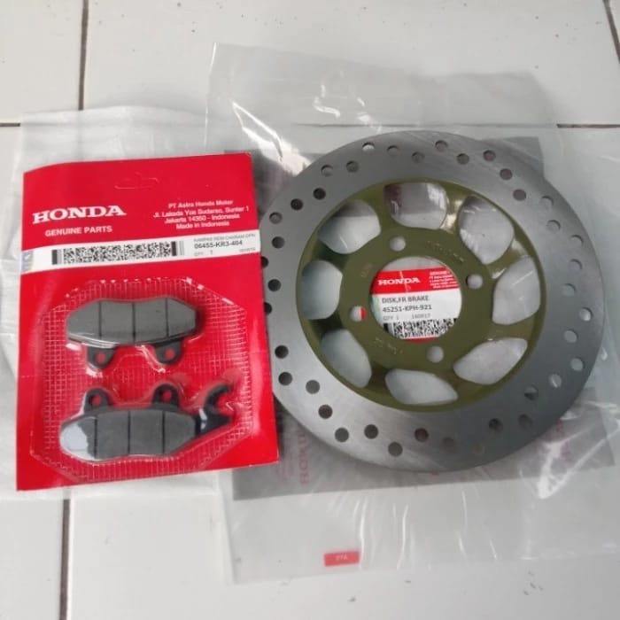 Piringan Cakram Depan Supra X 100, Supra Fit lama Lubang 5 Bonus dispad Kampas