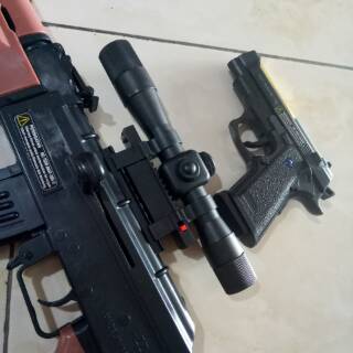  MAINAN  TEMBAK AK SCOPE LASER FREE MAINAN  PISTOL  KOKANG 