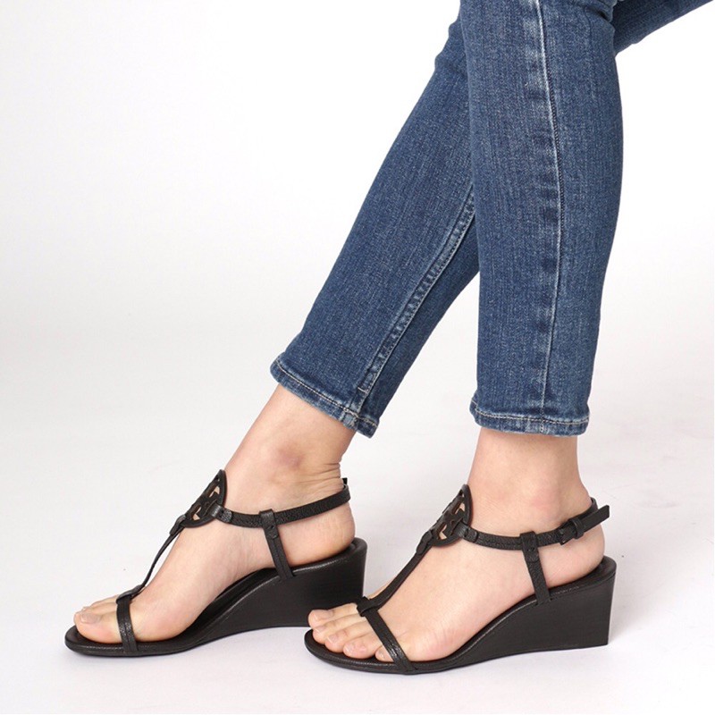 Tory Burch Miller wedges sandal black auhtentic