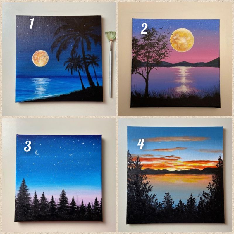 Lukisan Pemandangan Alam Handmade Pajangan dinding hiasan kantor hotel kamar tidur