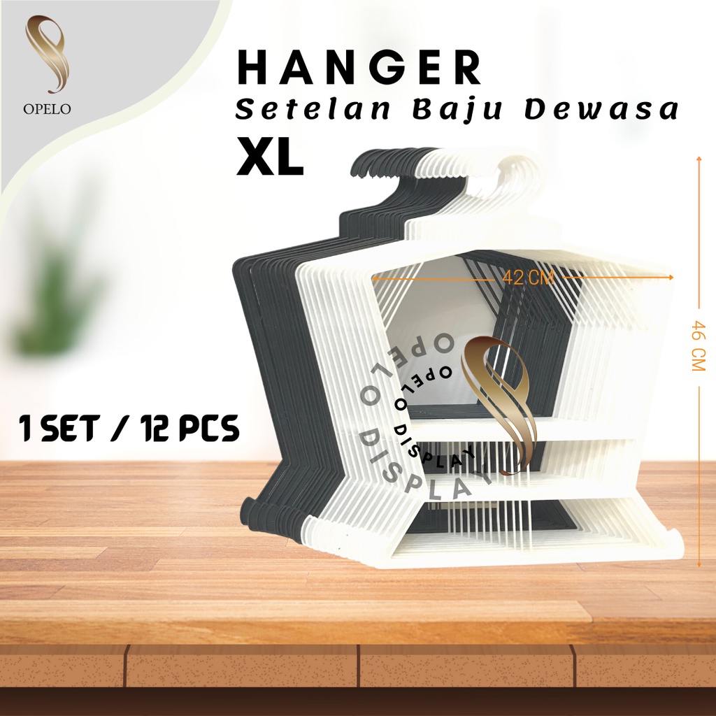 ( 12 PCS ) HANGER LAYANG DEWASA 09 / HANGER SETELAN DEWASA