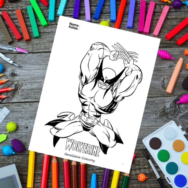 

Kertas Mewarnai Anak Tema Wolverine / Kertas Gambar (10 Lembar Gambar)