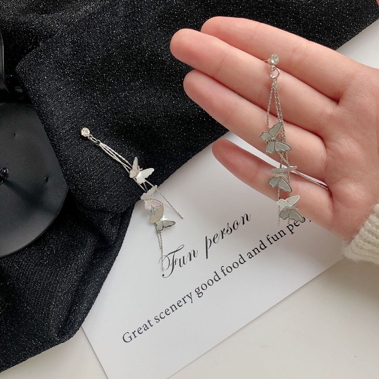 Jepang dan Korea baru panjang kupu-kupu rumbai liontin anting-anting anting-anting untuk wanita in A