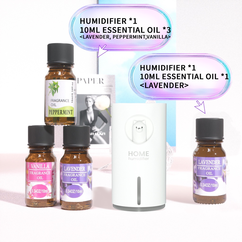 100% ORI Humidifier Diffuser Aroma Diffuser 700ML Oil Diffuser Aroma Terapi Pengharum Ruangan M107-White