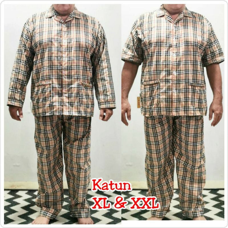 Piyama jumbo katun kotak bulberry 1504/1505