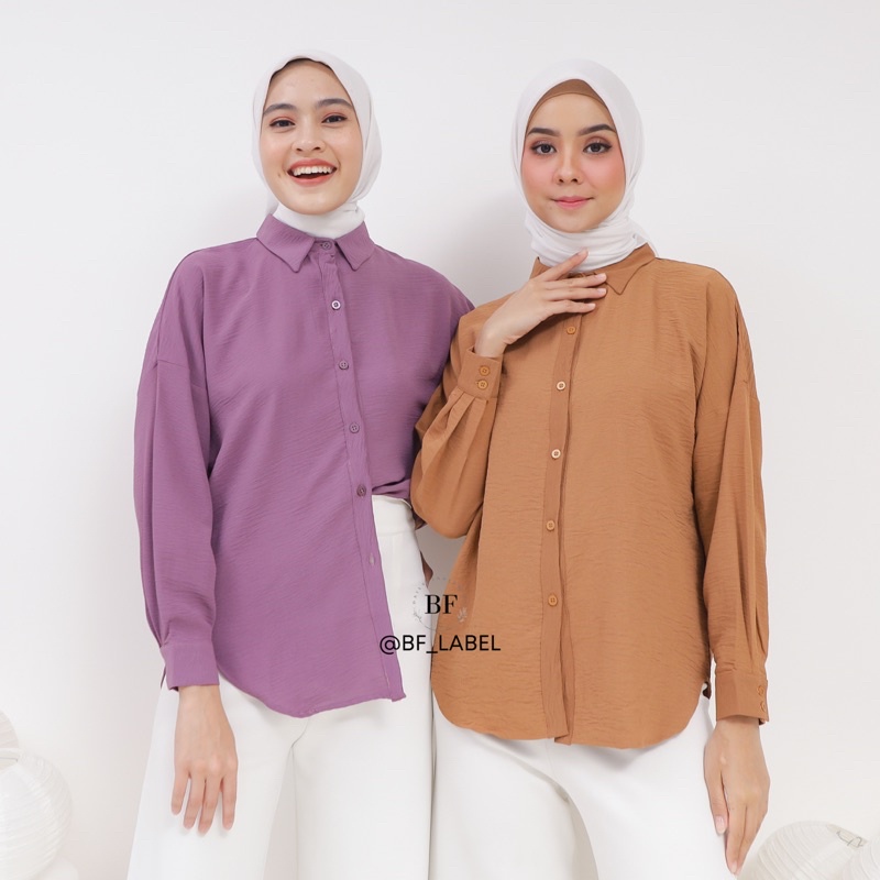 BF Label - Samira Top | Kemeja Crinkle Airflow Kemeja Basic Murah