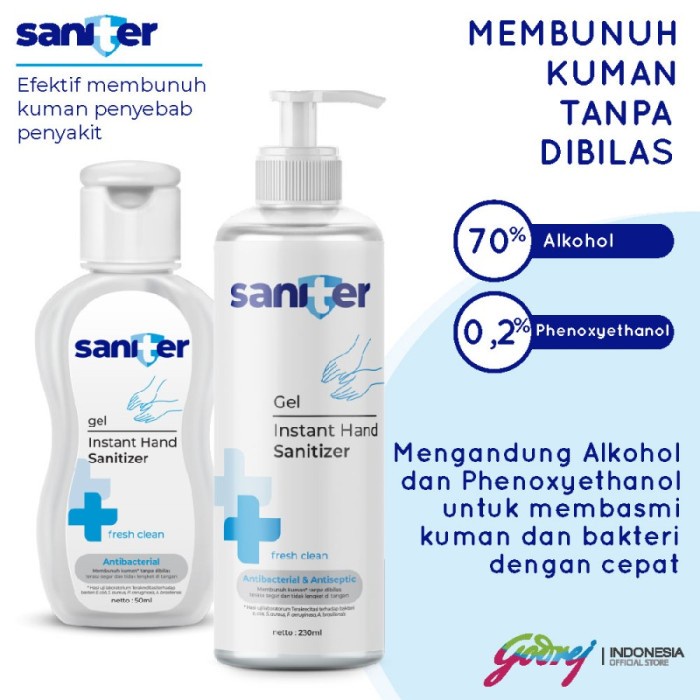 Saniter Instant Hand Sanitizer Gel 50 ml Antibacterial