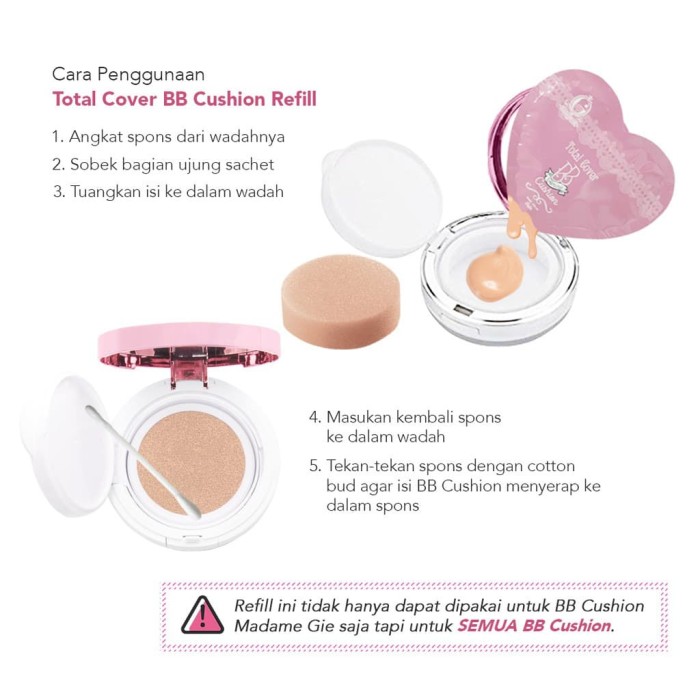 Di jamin original Refill cushion madame gie / isi ulang cushion sachet