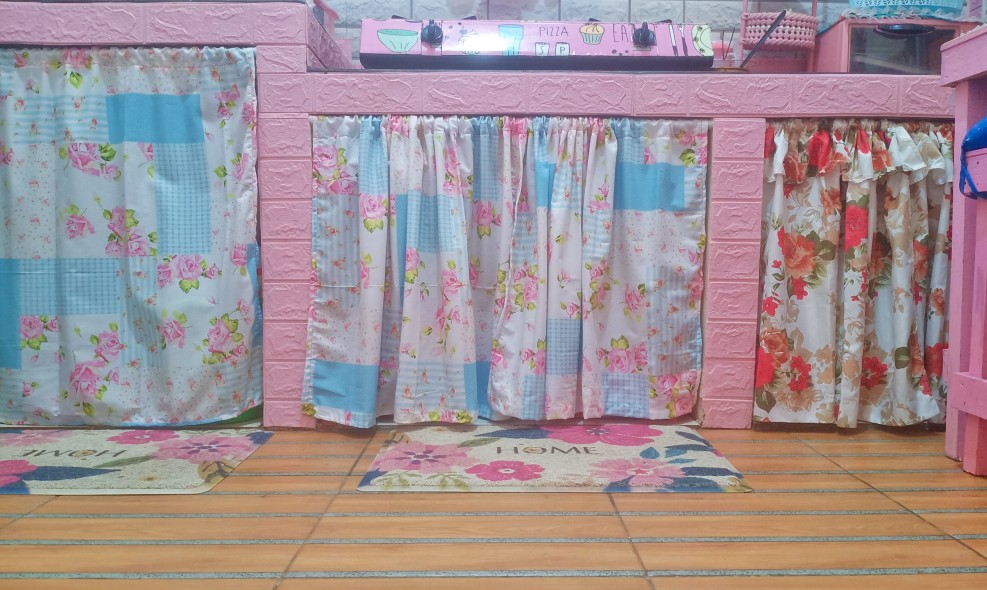 Bahan Kain Sprei Katun Lokal Motif Bunga Mawar Rose Square