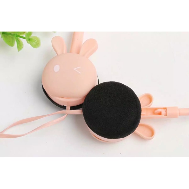 [KN-320] Headphone Headset Bentuk Kepala KELINCI Polos / Earphone Overhead Motif Kelinci Simple / Earphone Karakter Rabbit Head