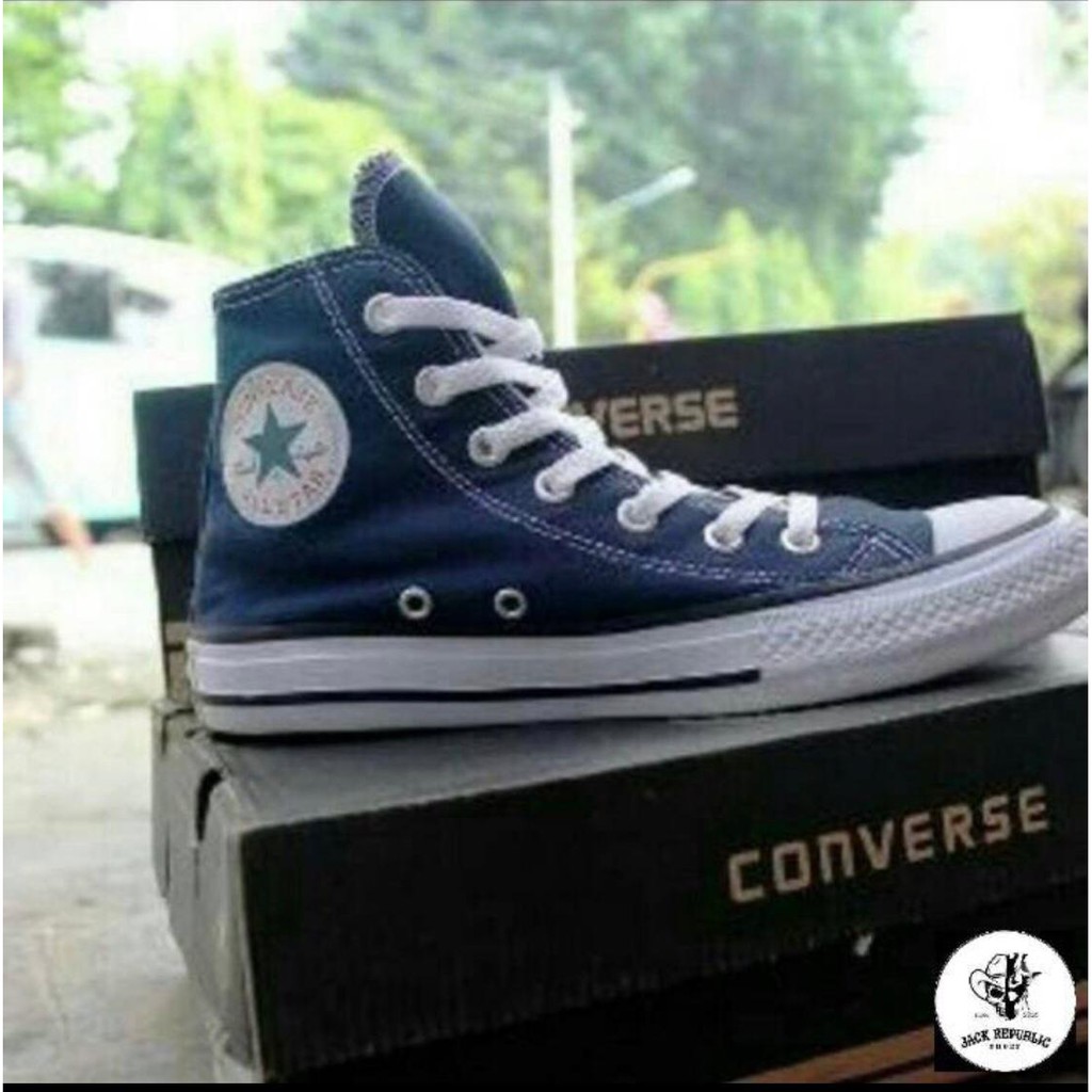 (BISA COD ) SEPATU PRIA CASUAL CONVERSE ALLSTAR BOOTS HIGH GRADE ORIGINAL IMPORT-NAVY