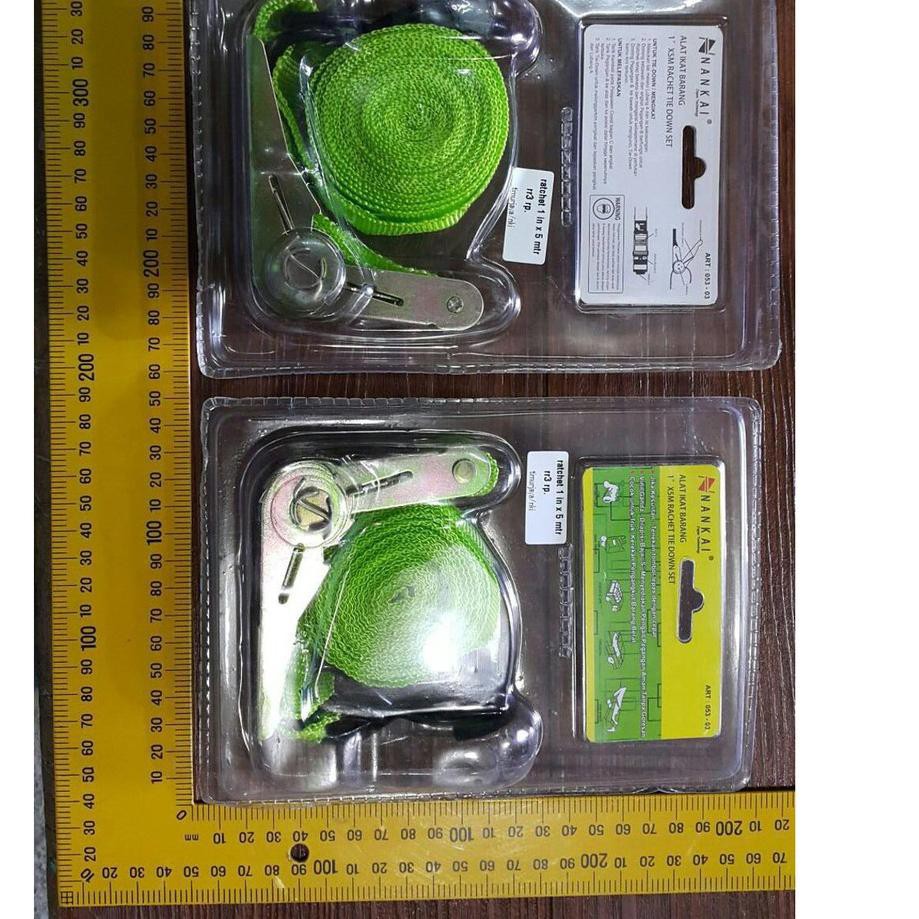 Tali Pengikat Barang Motor Webbing Nankai Cargo Lashing Belt Ratchet Tie Down Trackbelt 1x5M 5 Meter