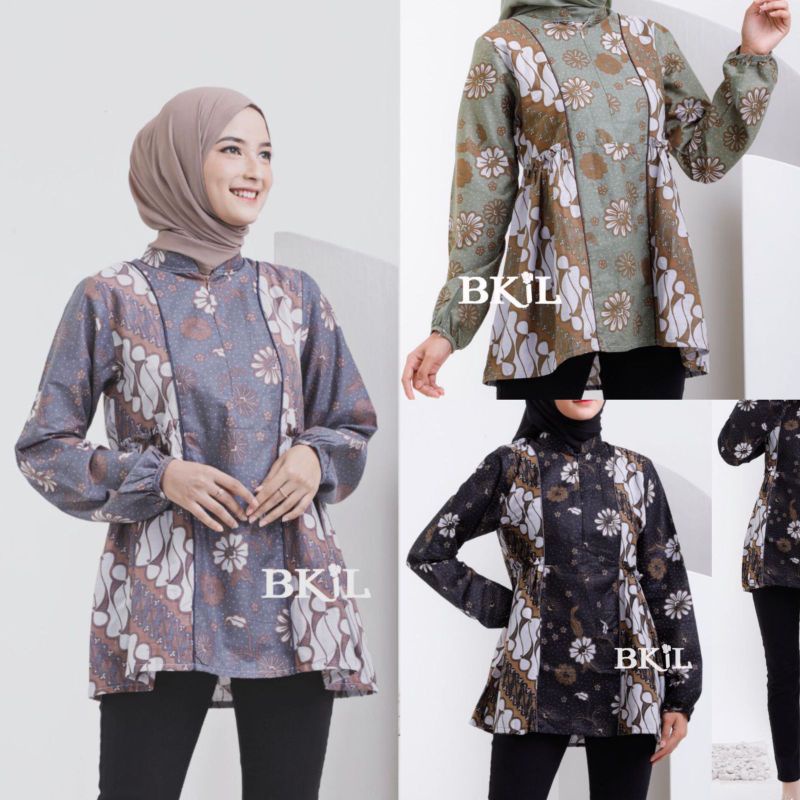 BLUS BATIK WANITA MODERN SENO NAURA ||ATASAN WANITA||M-L-XL-XXL