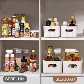 Kotak Penyimpanan Serbaguna/Bin Organizer Multifungsi/Keranjang penyimpanan Serbaguna/plastik STORAGE BOX/Dekstop Storage Box/kotak skincare/keranjang makanan/Bin Pantry Dekstop Storage Box/