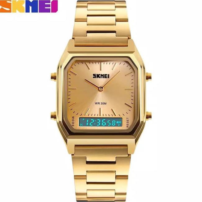 Jam Tangan Wanita Cewek Original Skmei Casio Rantai Water Resist Awet - Emas Kode 258