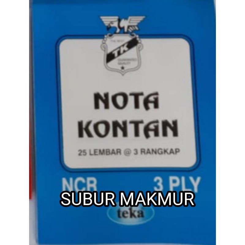 

Buku Nota Kontan Kecil NCR 3ply Hvs TEKA (1pak=10buku)