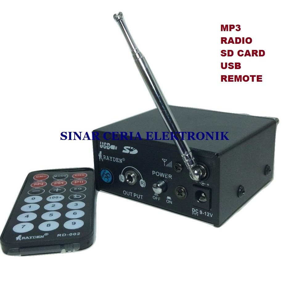 Digital Player RAYDEN RD-001 MP3.RADIO.USB.SD CARD.REMOTE