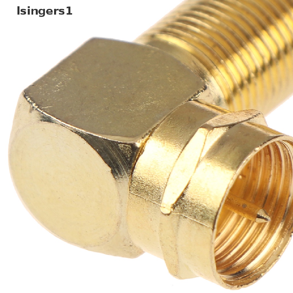 (lsingers1) 1pc adapter jack f male Ke female Sudut Kanan 90 Derajat Bahan Tembaga Untuk tv