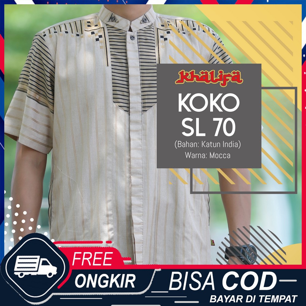 Bisa COD Baju Koko Pria / Baju Pria Best Seller / Koko Pria Dewasa Warna Mocca Khalifa SL 70