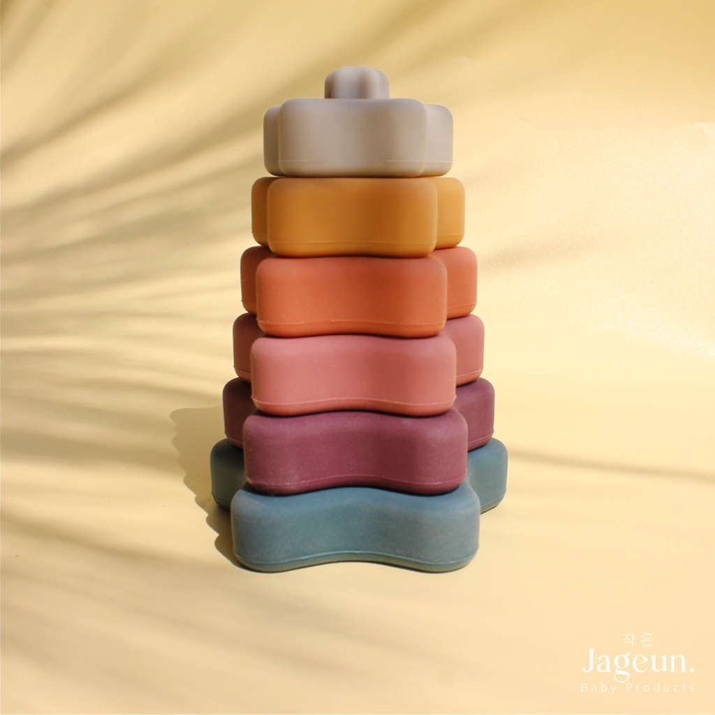 JAGEUN Premium Silicone Baby Teether Stack | Bintang Gigitan Bayi