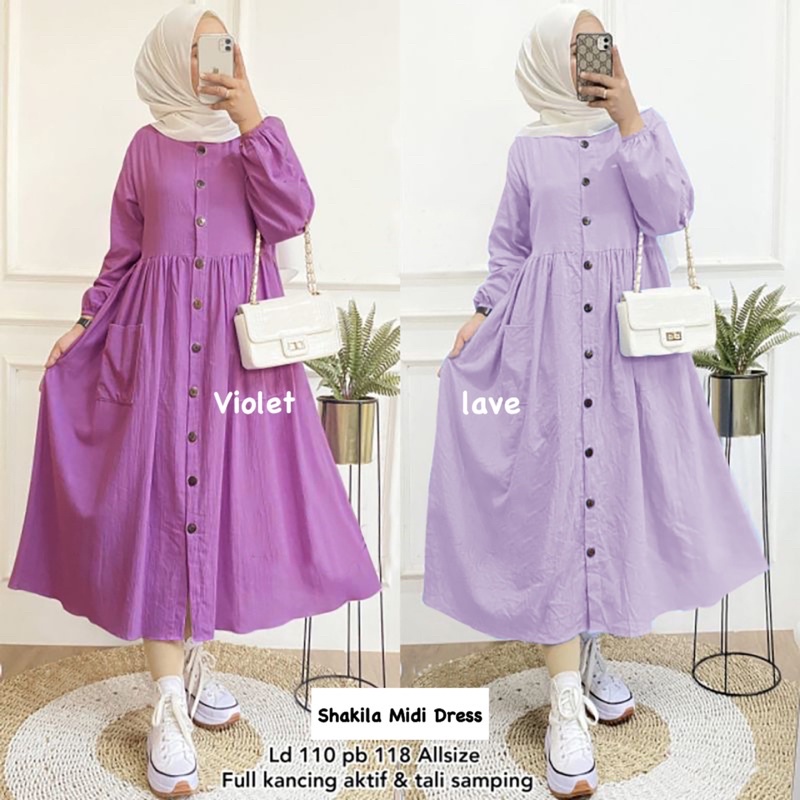 Lydia Dress - Long Tunik Shakila Midi Dress LD 110 / 339-6814