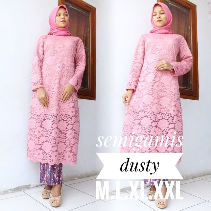 set kebaya brukat semi gamis berkualitas