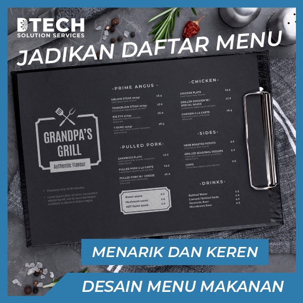 Jasa Desain Menu Makanan Premium | Design Menu Minuman