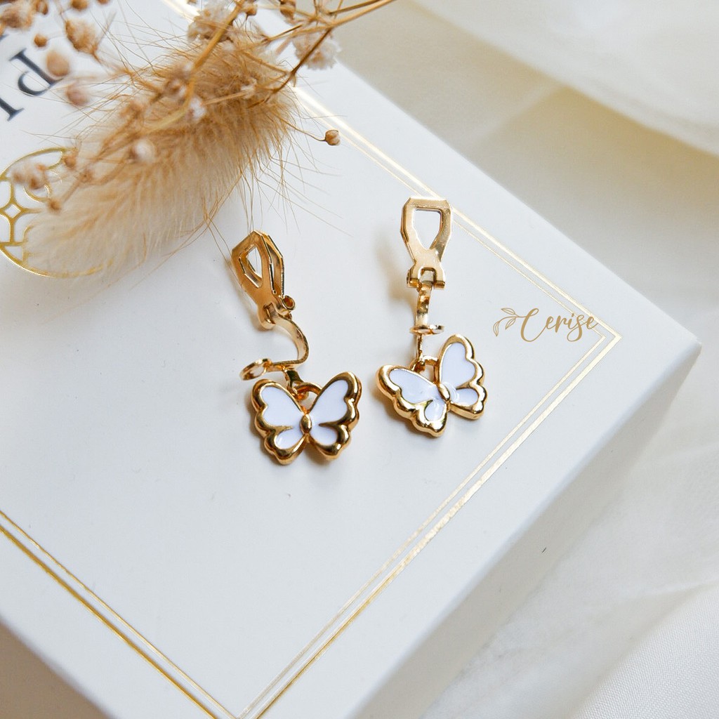 Auretta earrings | Anting jepit korea kupu-kupu cantik aksesoris wanita korean style trendy stylish