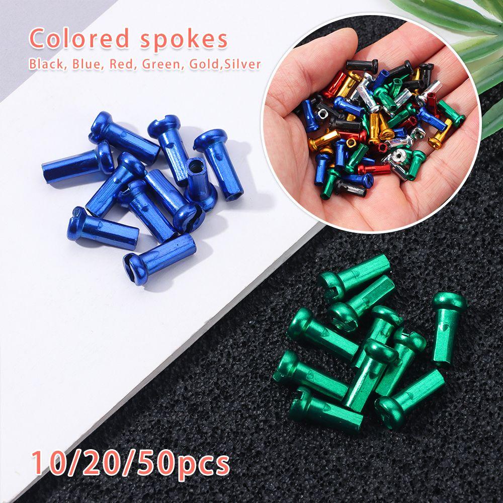 Top 10/20/50pcs Wheel Spoke Nipples Sepeda Gunung 14mm Alloy Anodized Aksesoris Roda Sepeda