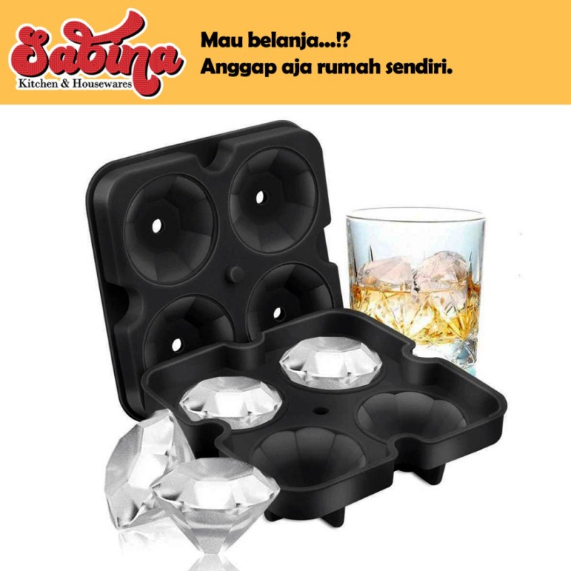 Cetakan Es Batu Silikon Winzwon Ice Cube Mold Model Diamond Berlian