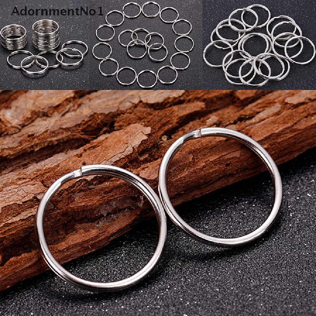 (AdornmentNo1) 50 Pcs Ring Gantungan Kunci Warna Silver