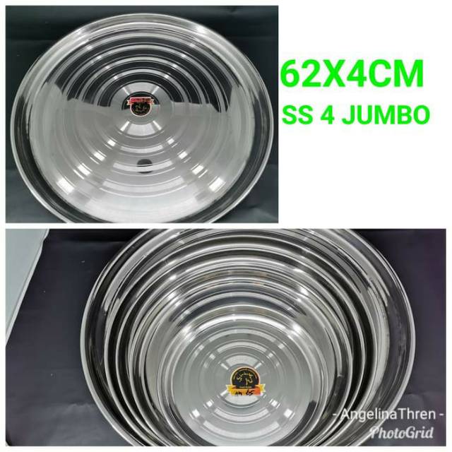 Nampan Bulat 62CM Jumbo Tebal Stainless steel 100% non magnetic SS