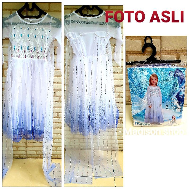 Kostum Frozen 2 Elsa Queen Princess Disney Dress Pesta Baju Kostum Frozen Movie